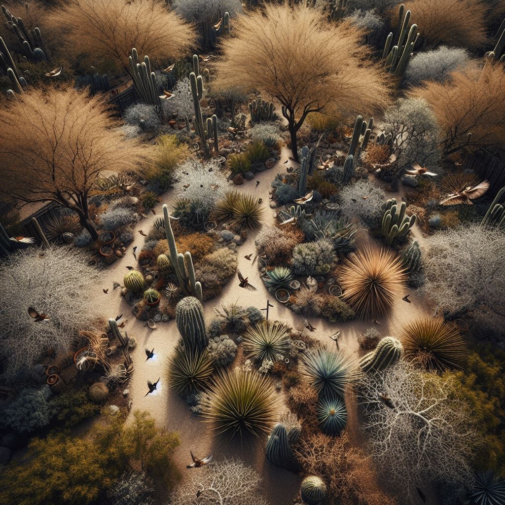 Illustration conveying 'Native Plants for Shelter in the Southwest US'