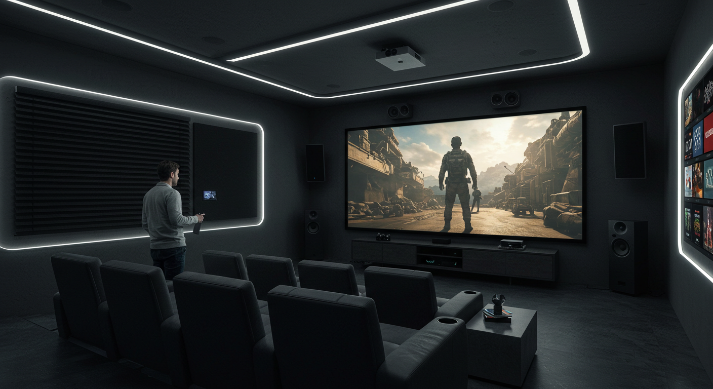 A high-tech home theater designed for total immersion