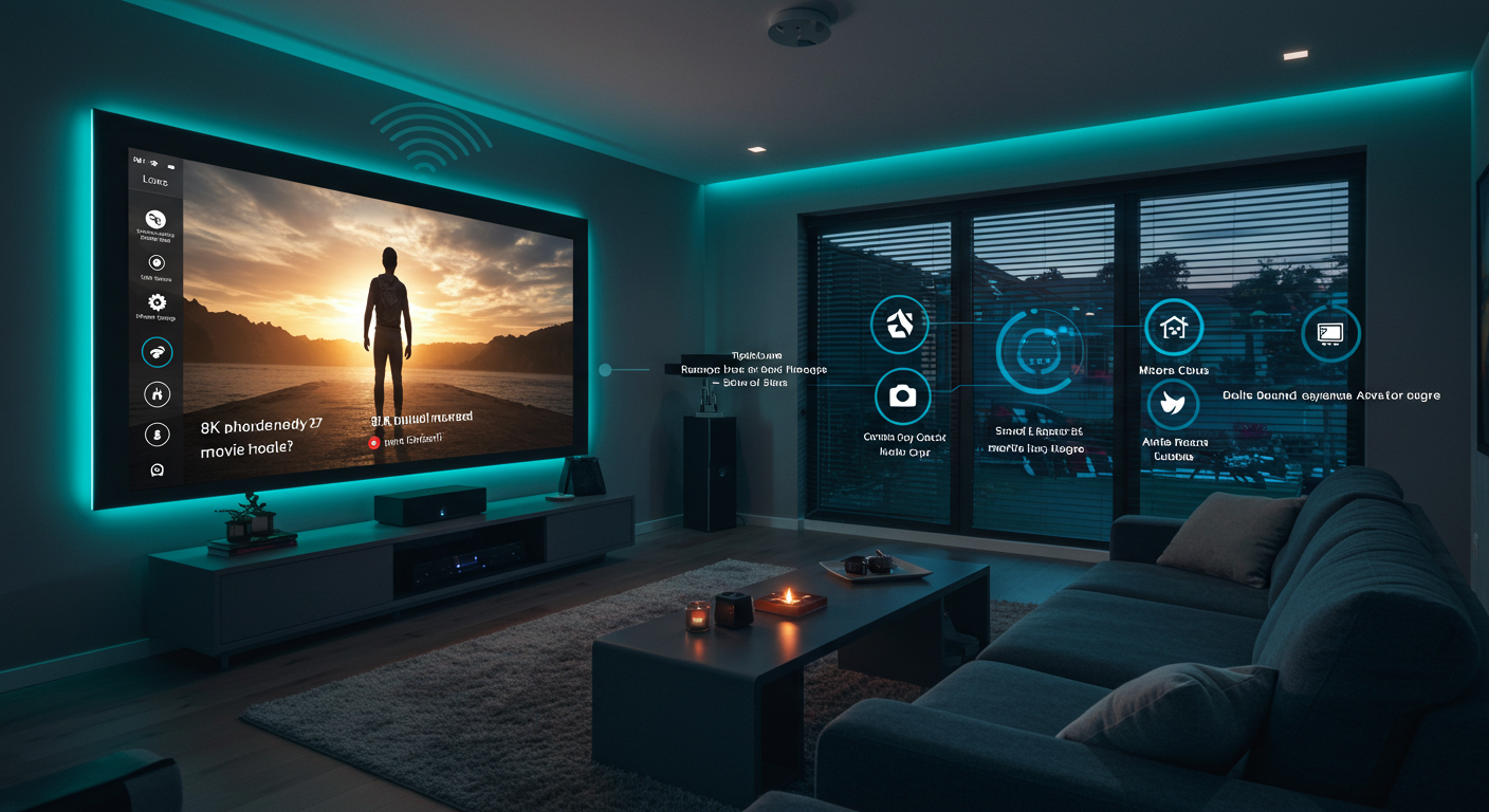 A smart home theater seamlessly integrated with advanced automation