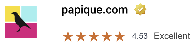 Screenshot of Papique’s Trusted Shops rating and review summary.