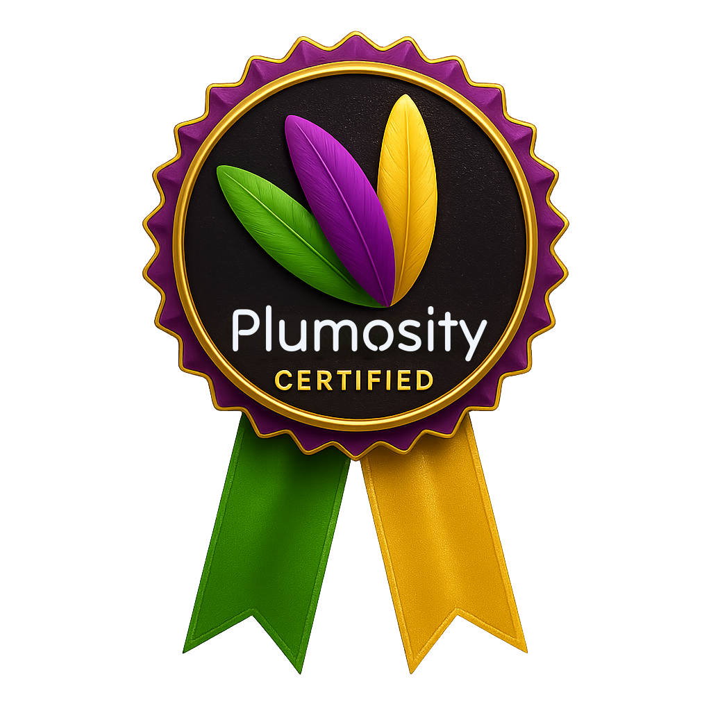Plumosity Certified badge