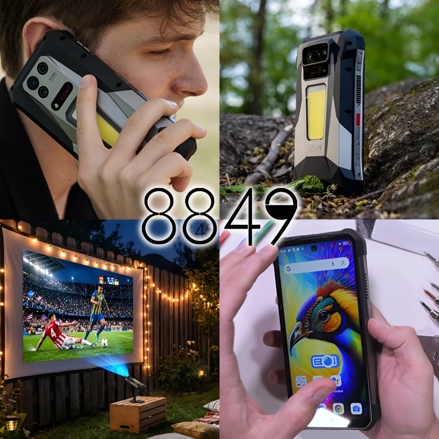 8849 rugged smartphones with built-in projector and outdoor-ready features