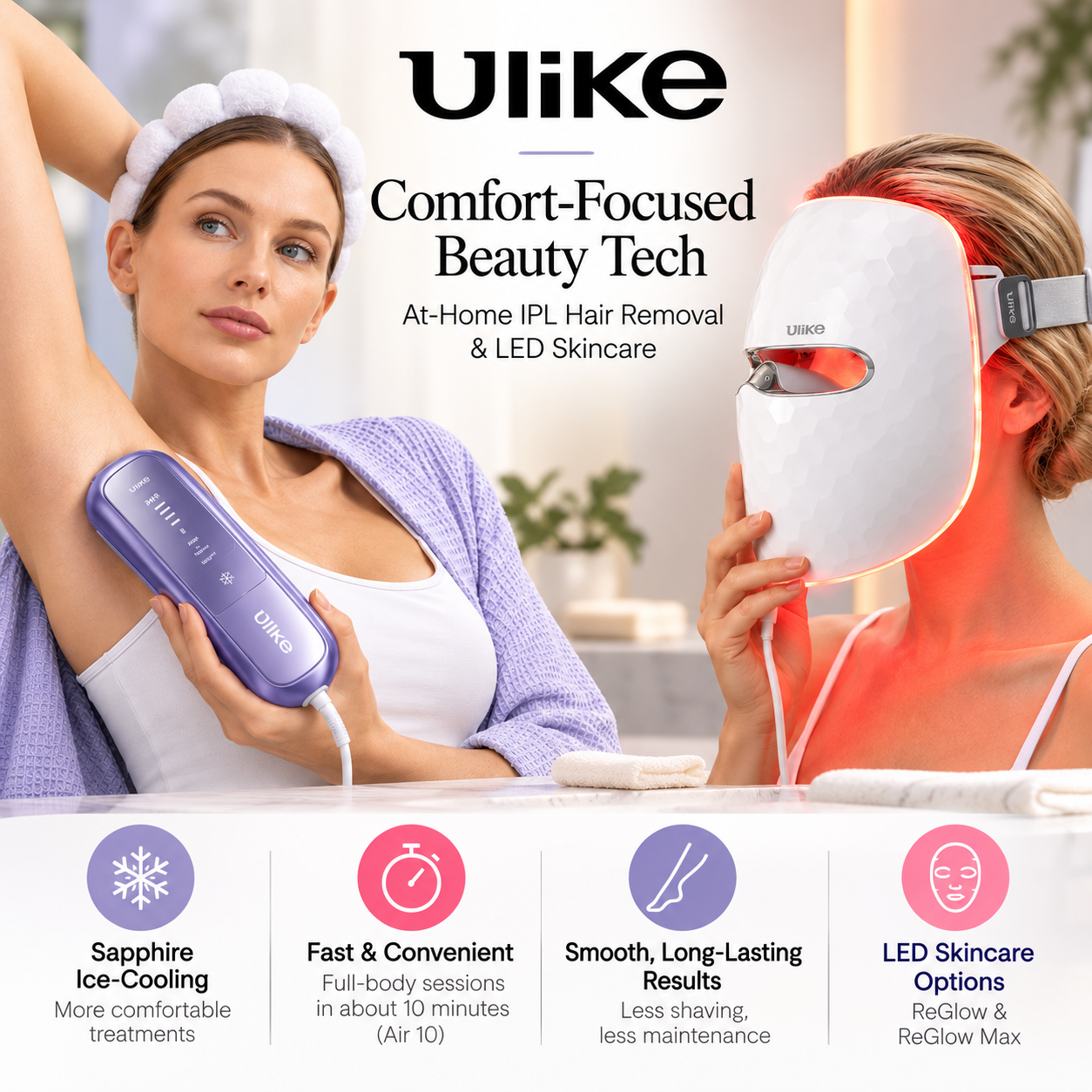 Ulike's IPL hair-removal device and red LED light-therapy mask